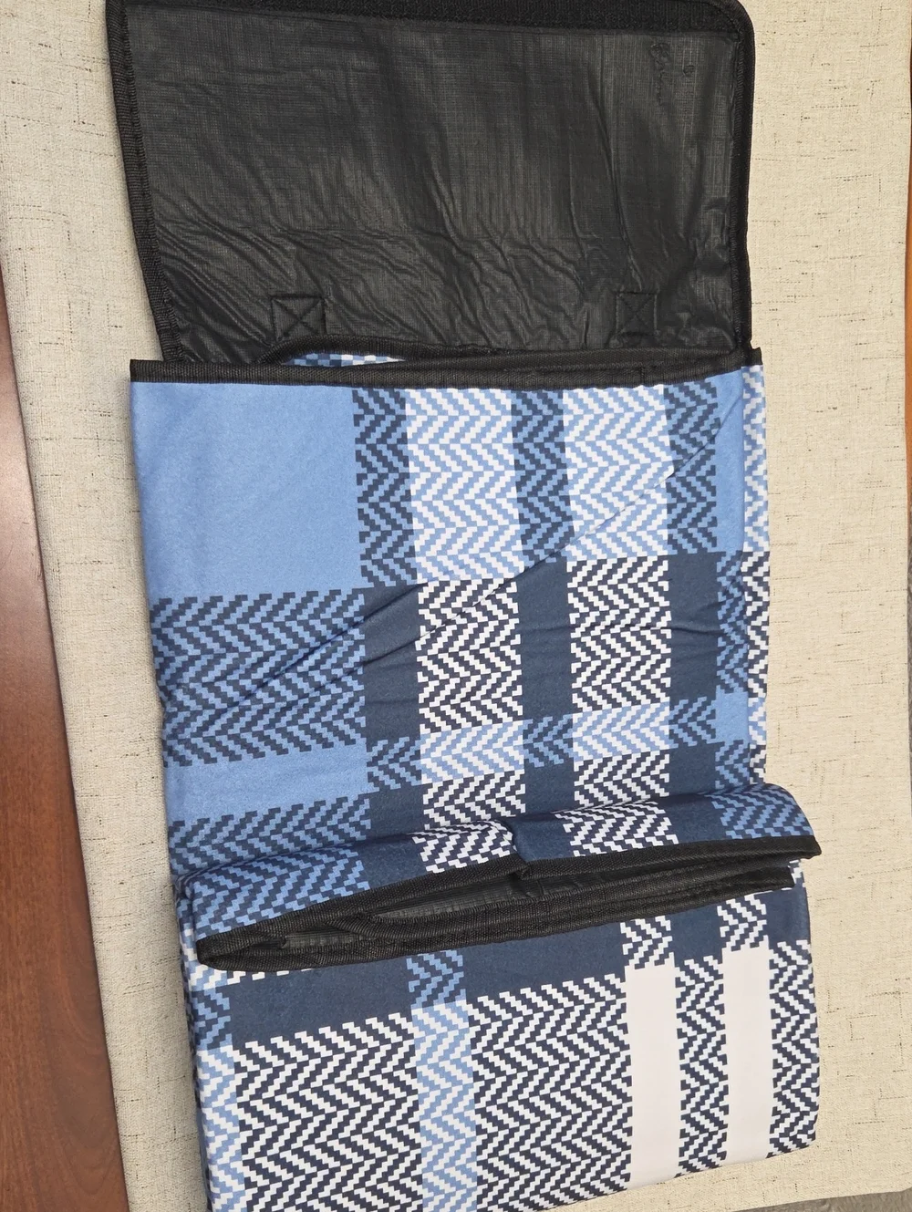 Pawse Picnic Blanket- Blue Plaid